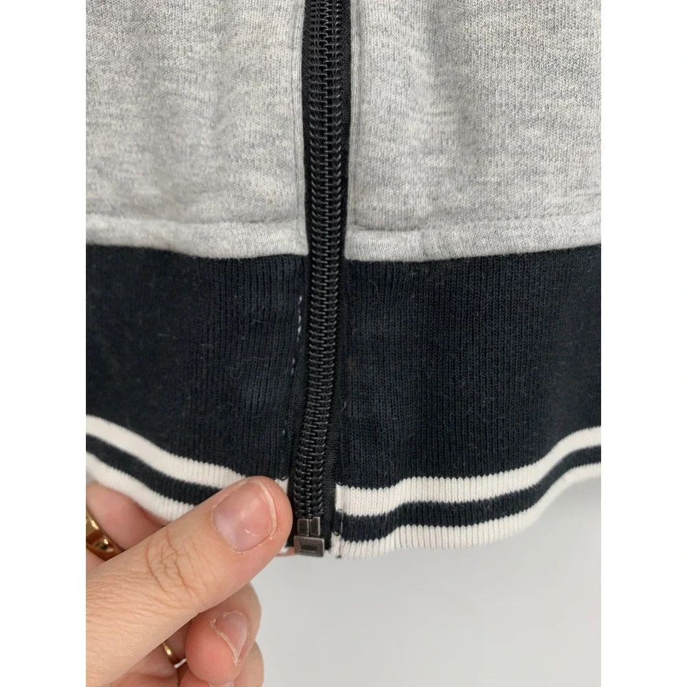 Polo Ralph Lauren Jacket Mens Medium Gray Black Full Zip Track Preppy